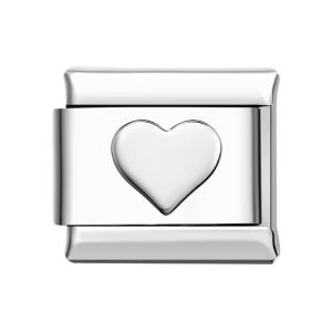 Engraved Heart Italian Charm For Italian Charm Bracelets Composable Link