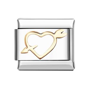 One Arrow Through The Heart Italian Charm For Italian Charm Bracelets Composable Link