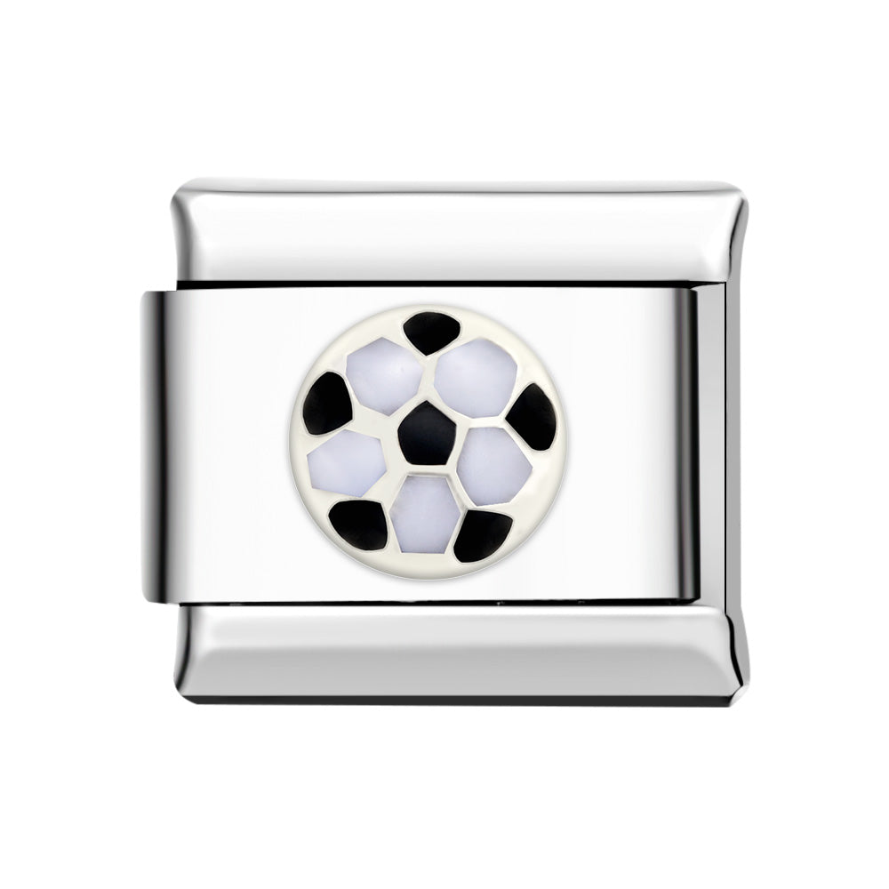 Mini Soccer Ball Italian Charm For Italian Charm Bracelets Composable Link - soufeeluk