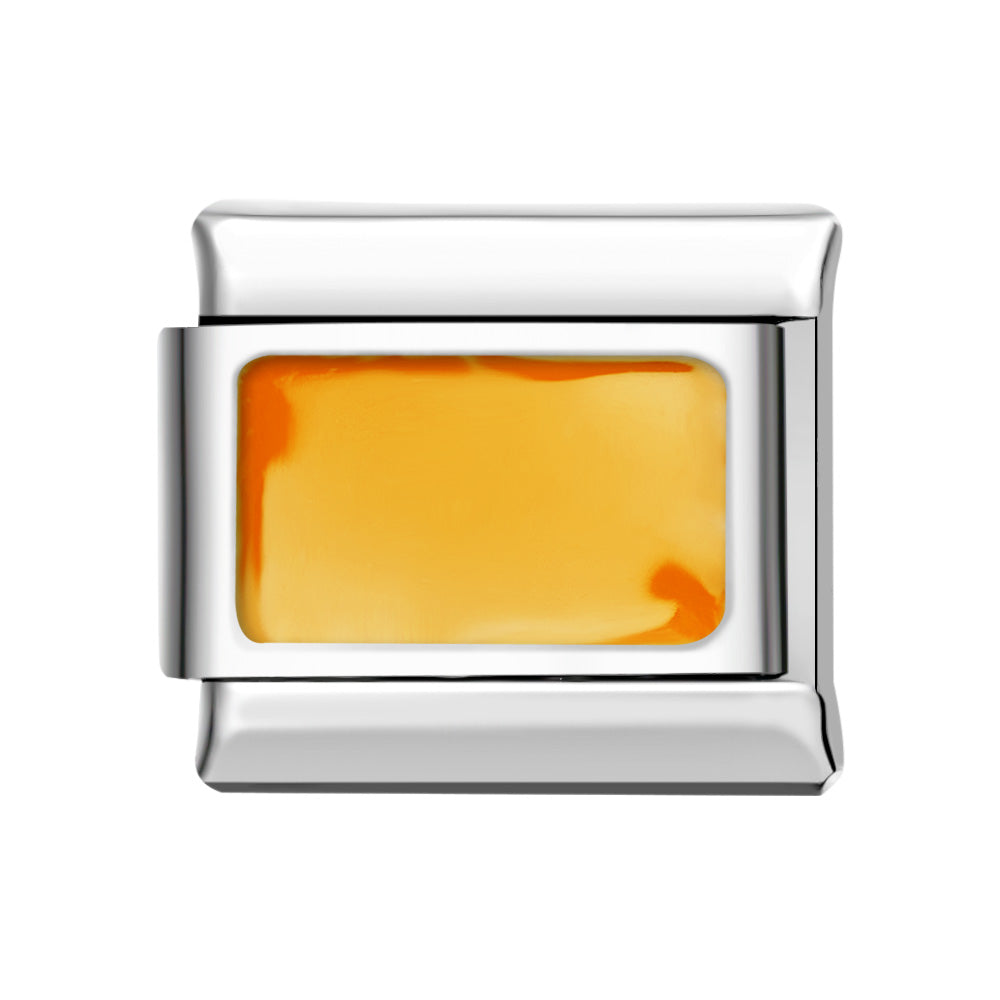 Square Yellow Italian Charm For Italian Charm Bracelets Composable Link - soufeeluk