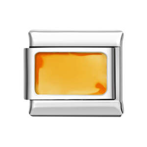 Square Yellow Italian Charm For Italian Charm Bracelets Composable Link