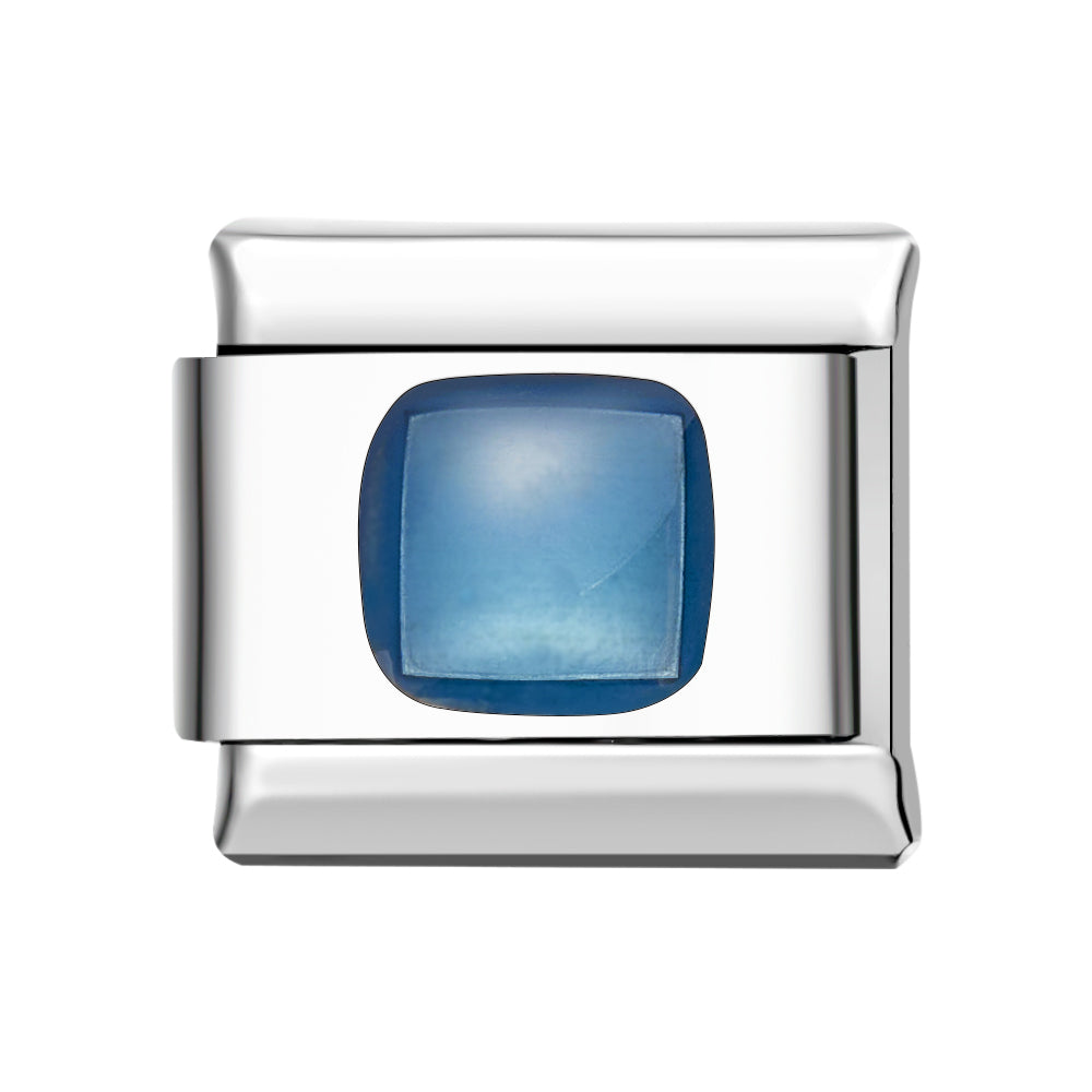 Square Nebula - Blue Italian Charm For Italian Charm Bracelets Composable Link - soufeeluk