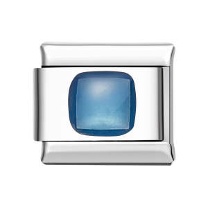 Square Nebula - Blue Italian Charm For Italian Charm Bracelets Composable Link