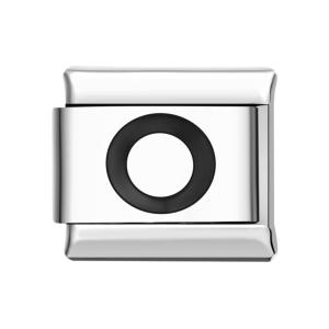 Letter O-Black Italian Charm For Italian Charm Bracelets Composable Link