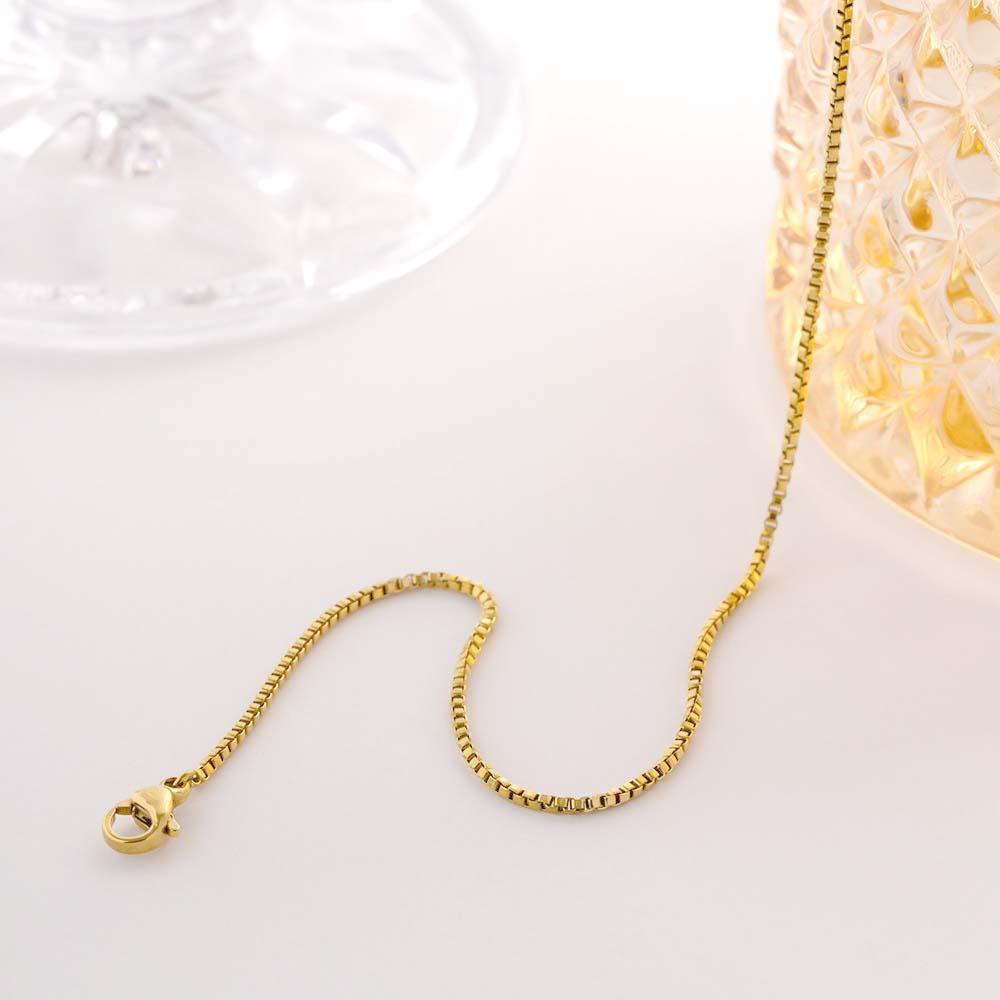 Gold Box Chain Necklace Minimalist Chain Dainty and Thin Necklace - soufeeluk
