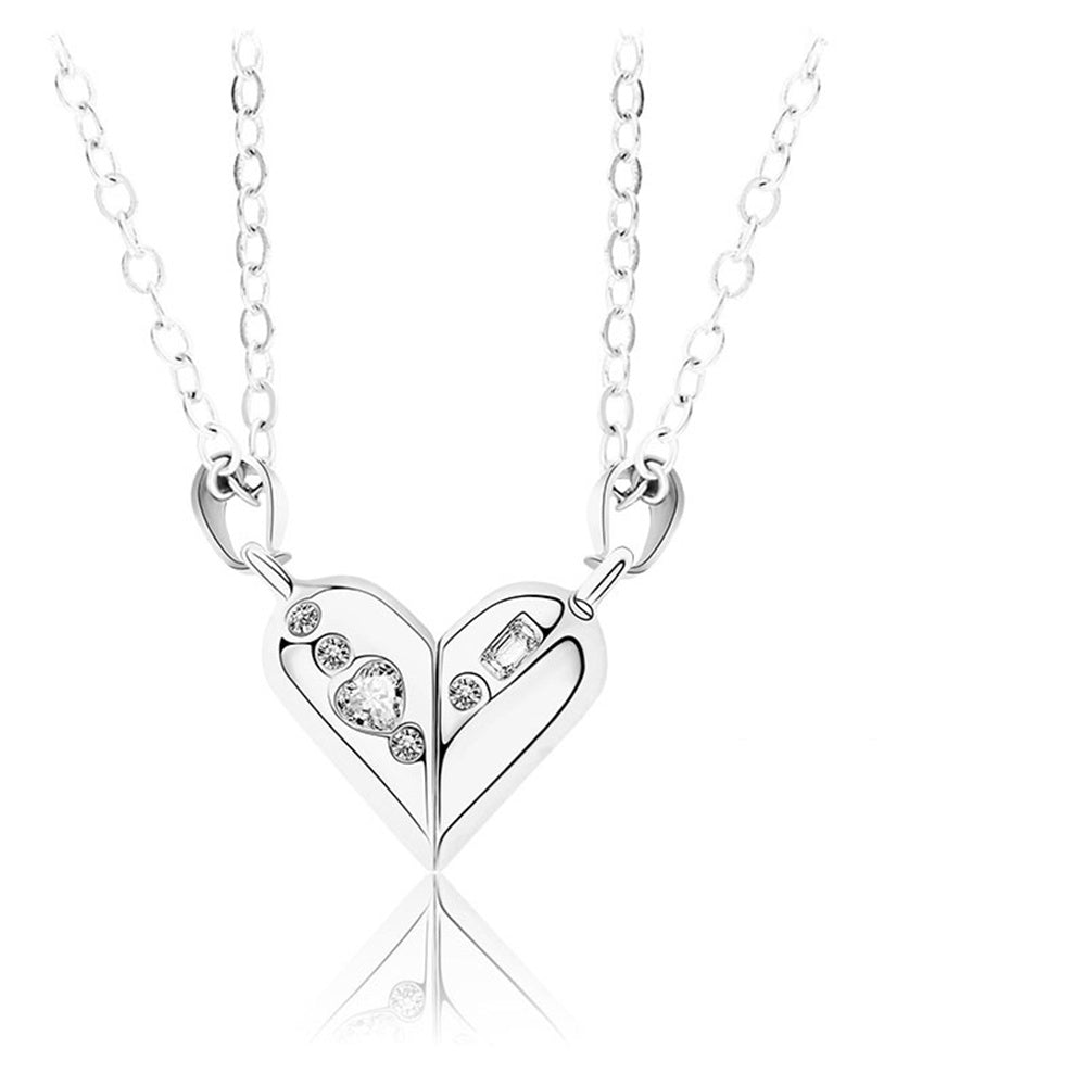 Magnetic Rotating Couples Necklaces Heart Necklace Gifts for Him and Her - soufeeluk