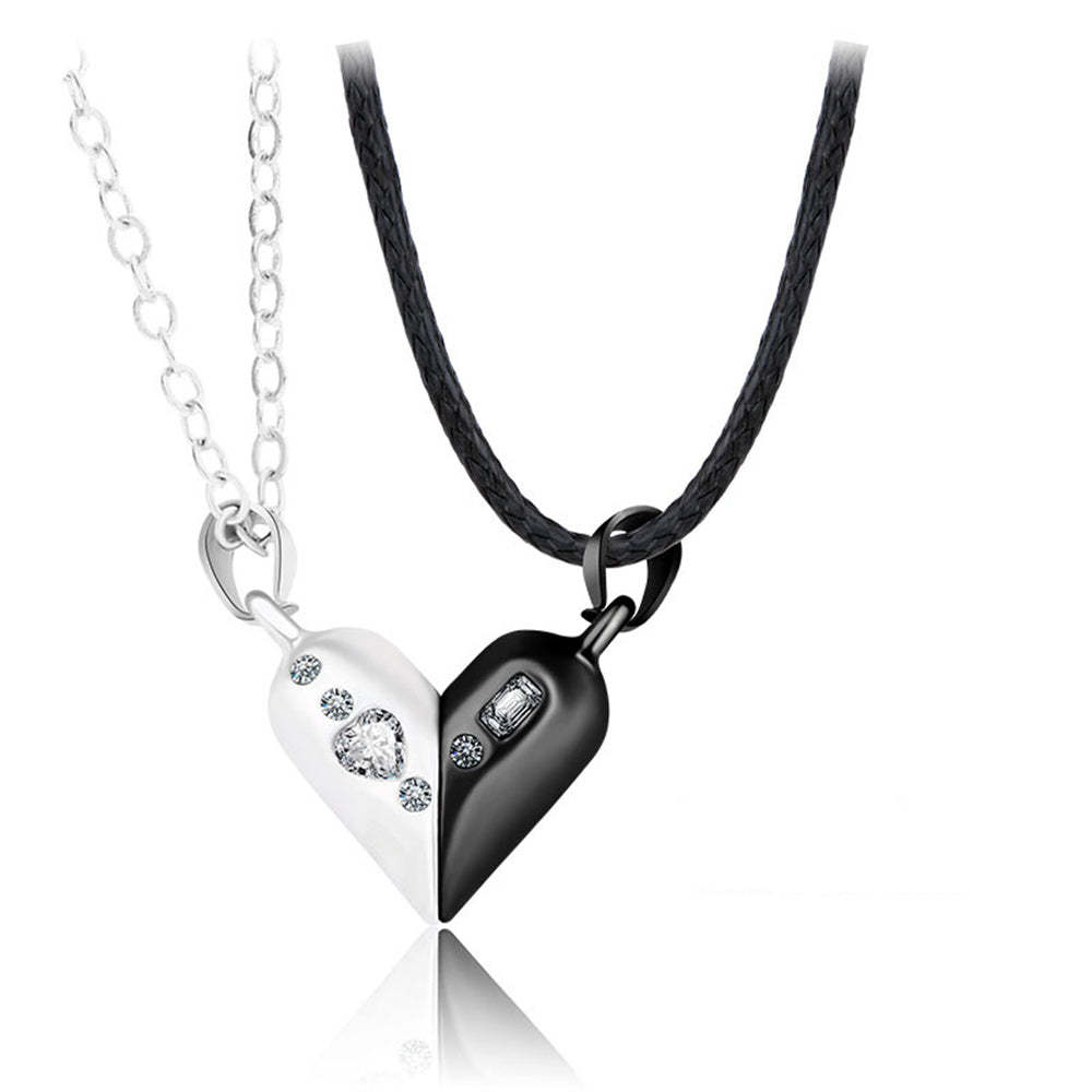 Magnetic Rotating Couples Necklaces Heart Necklace Gifts for Him and Her - soufeeluk