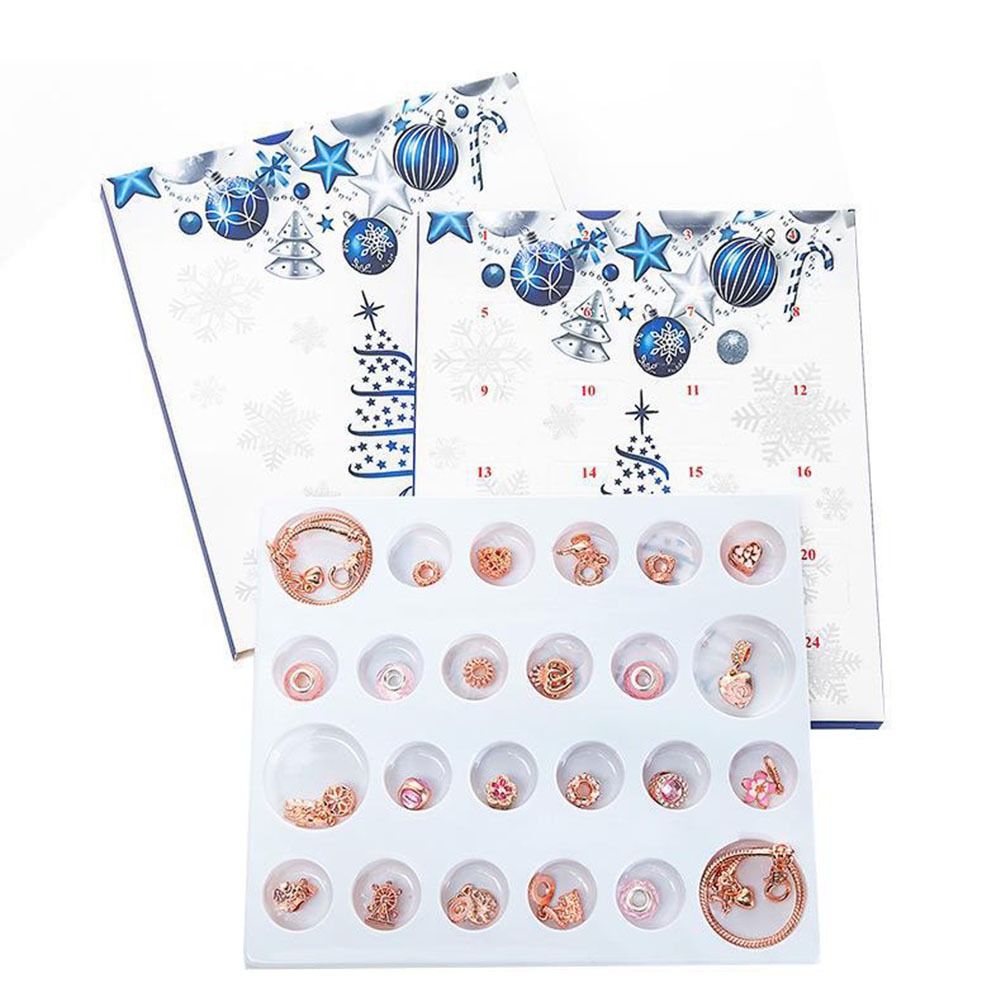 Countdown Calendar Box Christmas Gifts Jewellery Advent Calendar Charm Jewellery Set DIY Charm For Her - soufeeluk