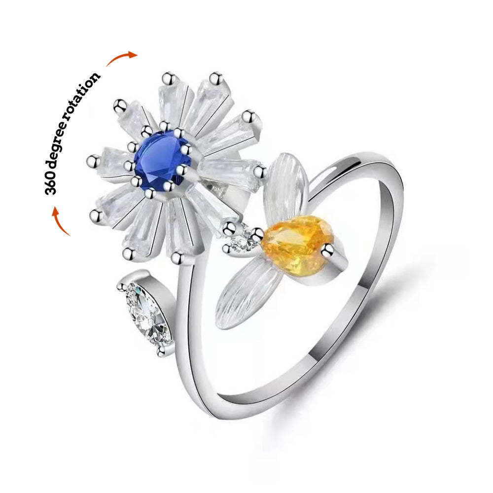 Anxiety Ring Anxiety Relief Decompression Honeybee Adjustable Ring Gift Fit for Her - soufeeluk