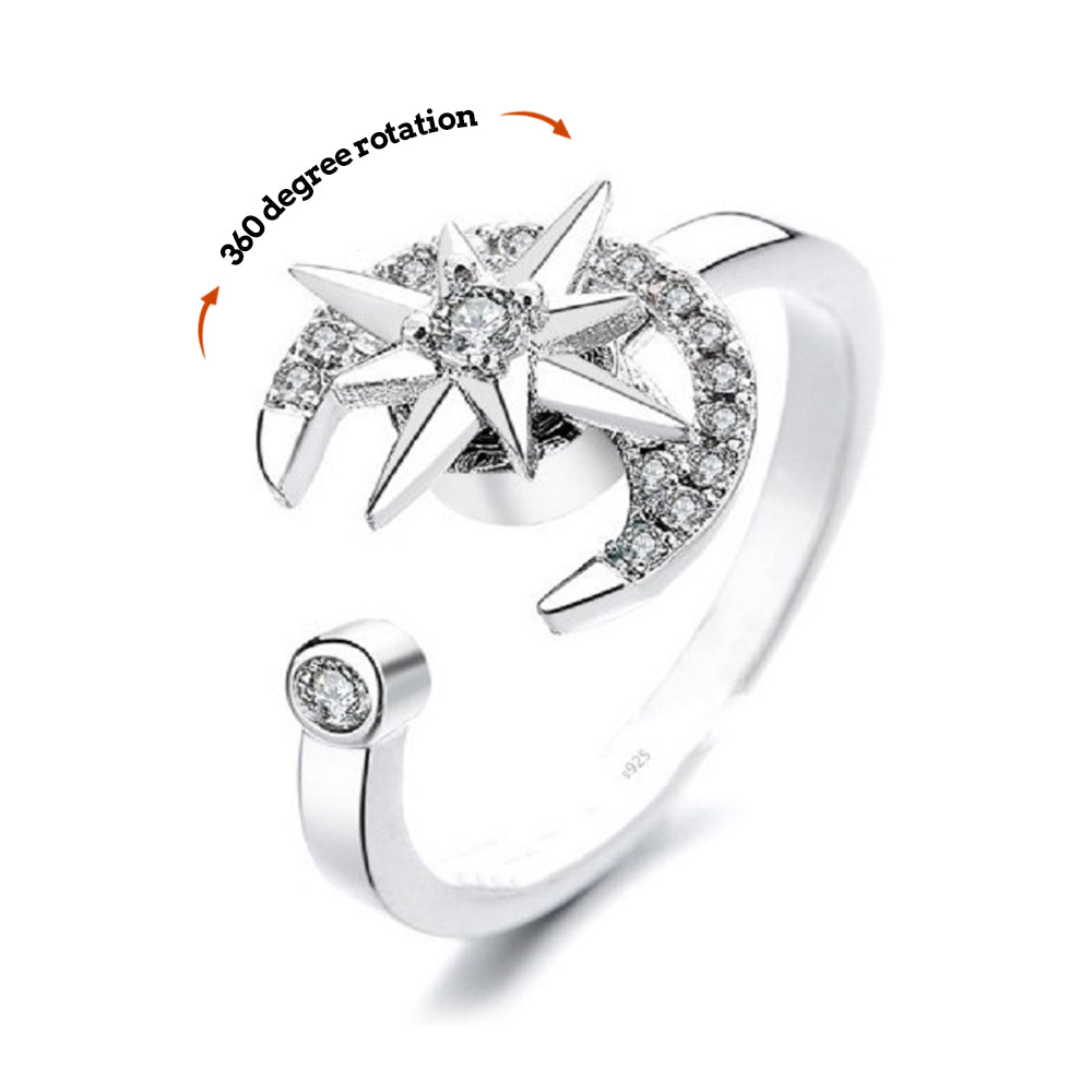 Anxiety Ring Anxiety Relief Decompression Adjustable Ring Jewellery Gift for Her - soufeeluk