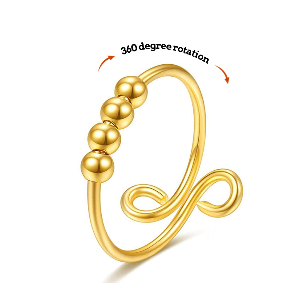 Anxiety Ring Anxiety Relief Decompression Bead Adjustable Ring Jewellery Gift - soufeeluk