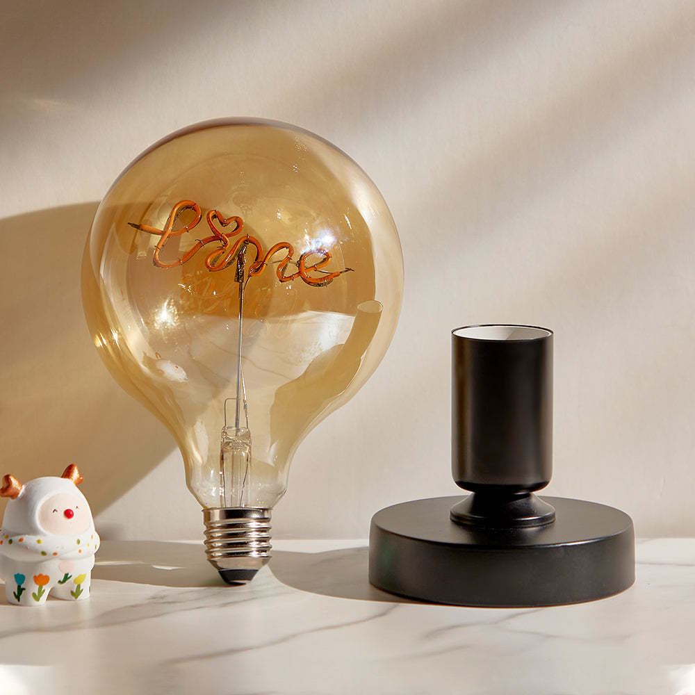 Custom Text Vintage Edison Led Filament Modeling Lamp Soft Light Bulbs Decorative Warm Yellow Light Led - soufeeluk