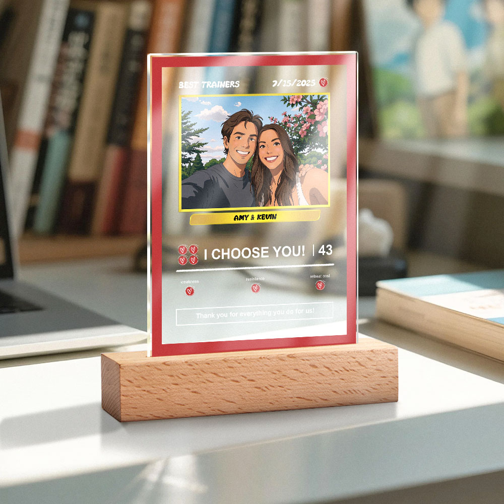 Custom Acrylic Poke Card Personalized Photo and Text Lamp Plaque Night Light Romantic Gift - soufeeluk