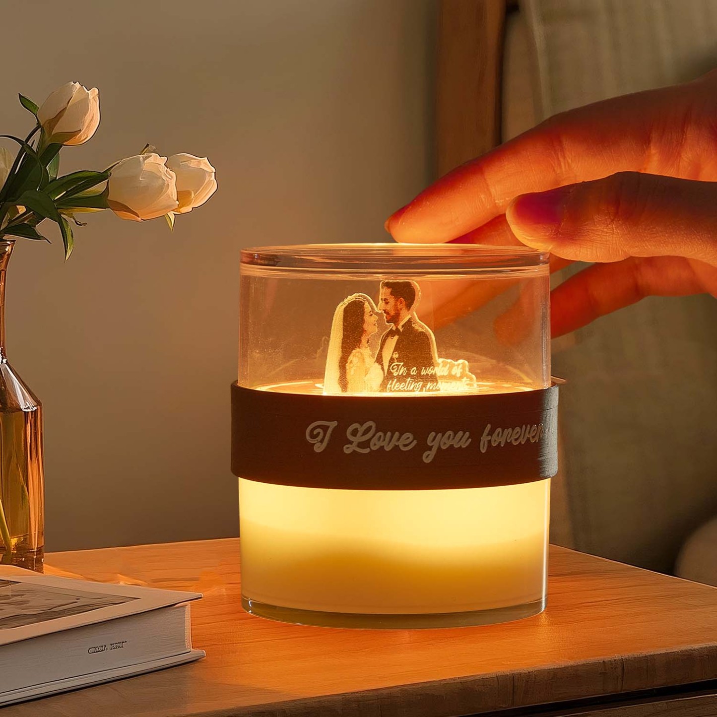 Memorial Gift Customized Night Light Creative Flip Light Acrylic Hourglass Lamp Corporate Campus Anniversary Gift - soufeeluk