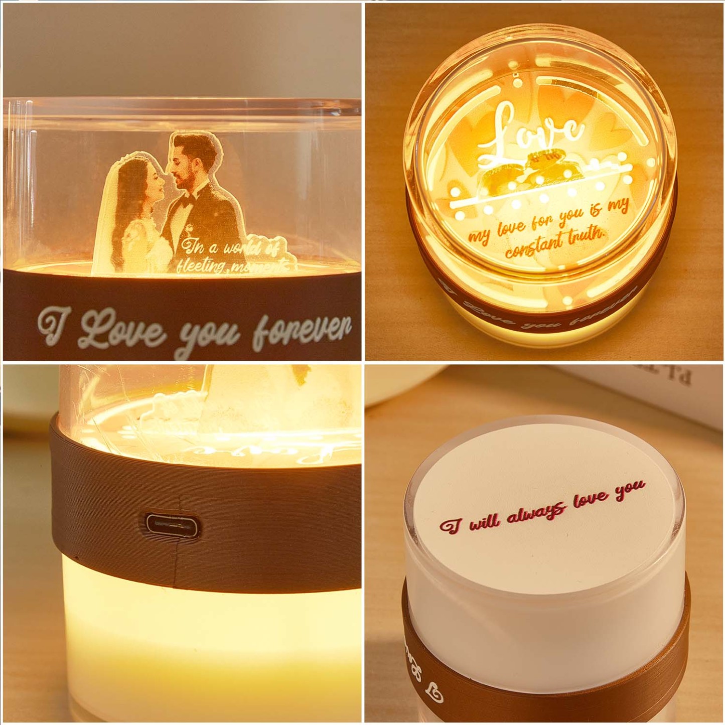 Memorial Gift Customized Night Light Creative Flip Light Acrylic Hourglass Lamp Corporate Campus Anniversary Gift - soufeeluk