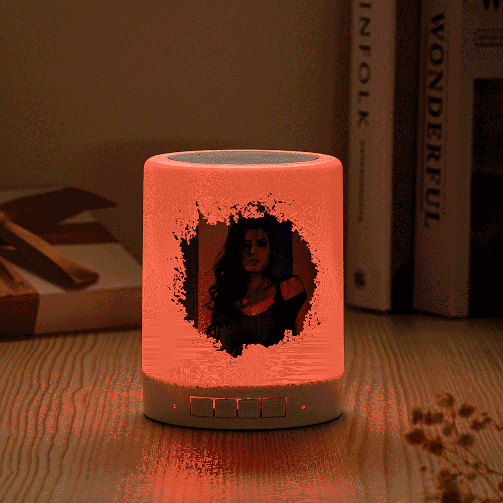 Personalised Bluetooth Speaker Night Light Custom Photo and Text Best Gifts for Her - soufeeluk