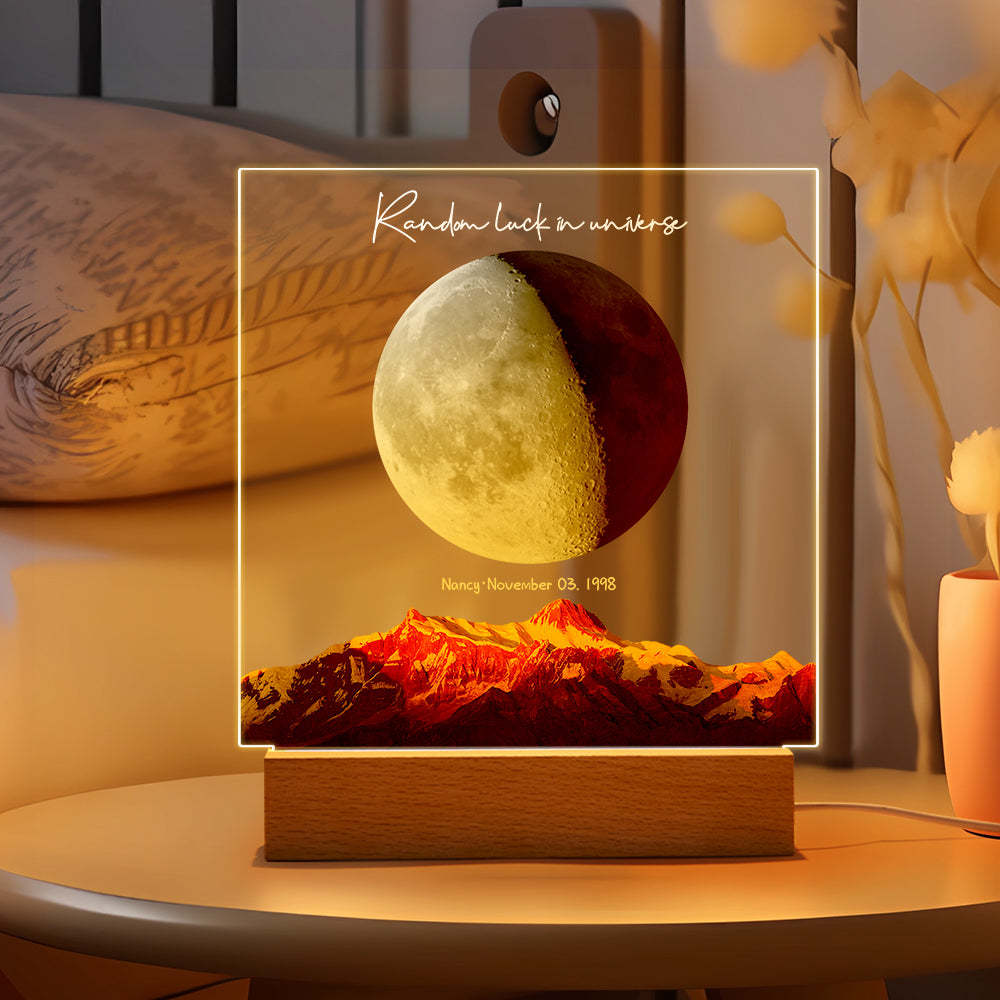 Custom Birth Moon Night Light Personalised Moon Phases LED Light for Birthday Anniversary Gifts - soufeeluk