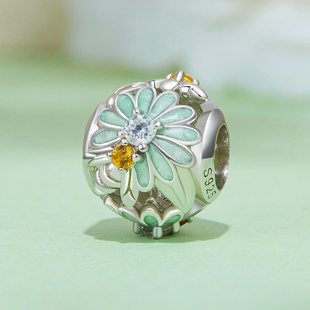 bee daisy charm 925 sterling silver xs1975