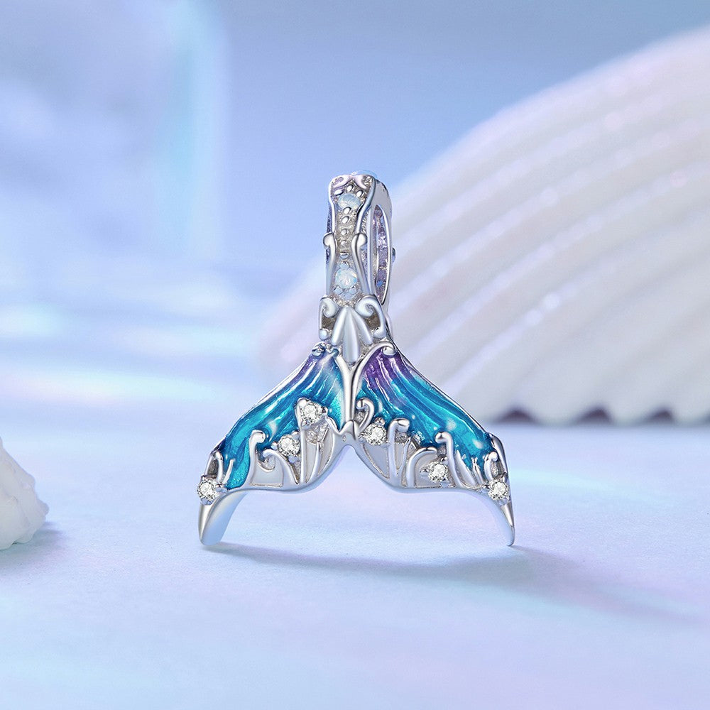 mermaid tail charm 925 sterling silver xs1990