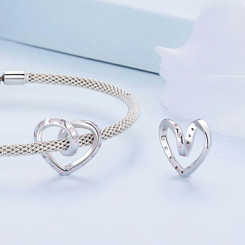 entangled heart charm 925 sterling silver xs2016