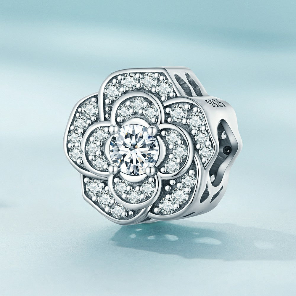 camellia white zircon charm 925 sterling silver xs2076