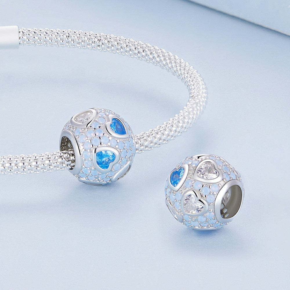 sky blue heart zircon charm 925 sterling silver xs2089