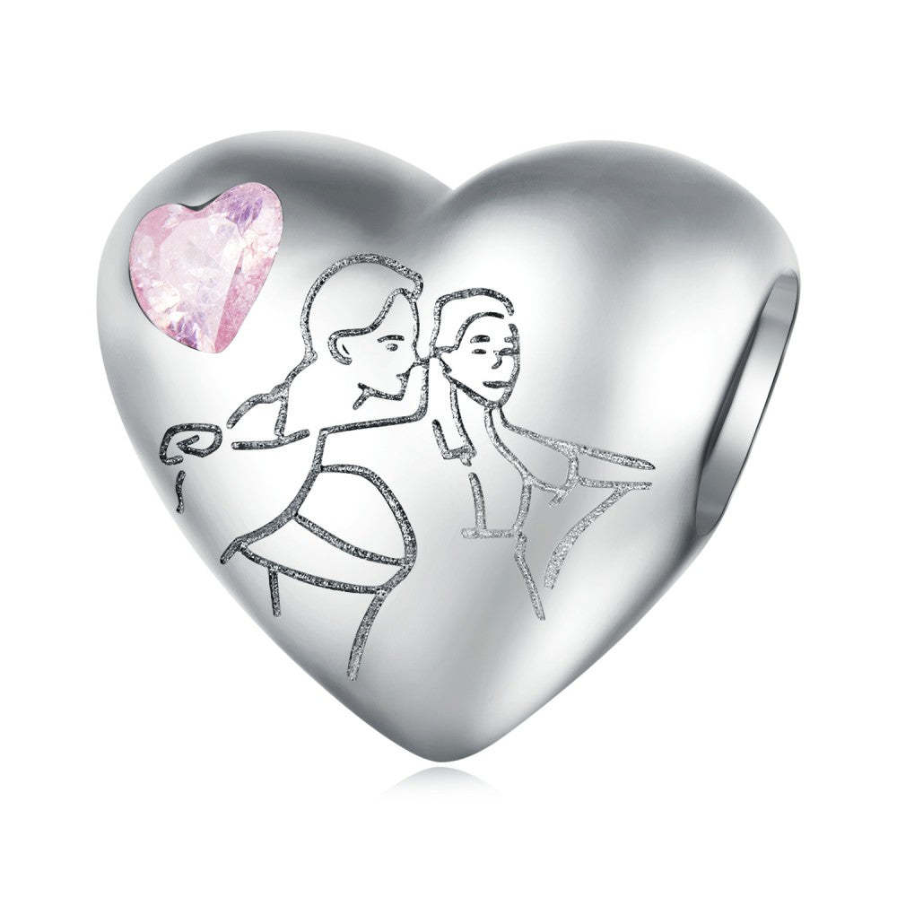 life and death together pink zircon charm 925 sterling silver xs2108