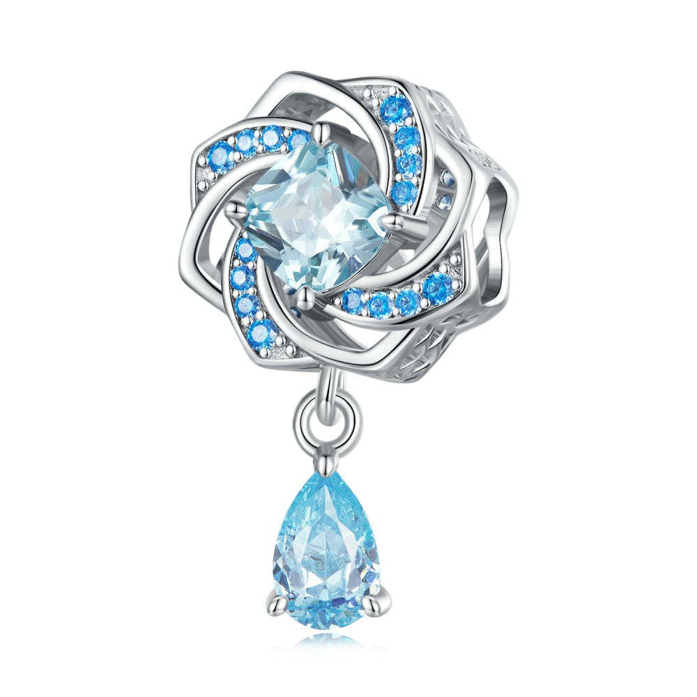 luxury zircon blue charm 925 sterling silver xs2125