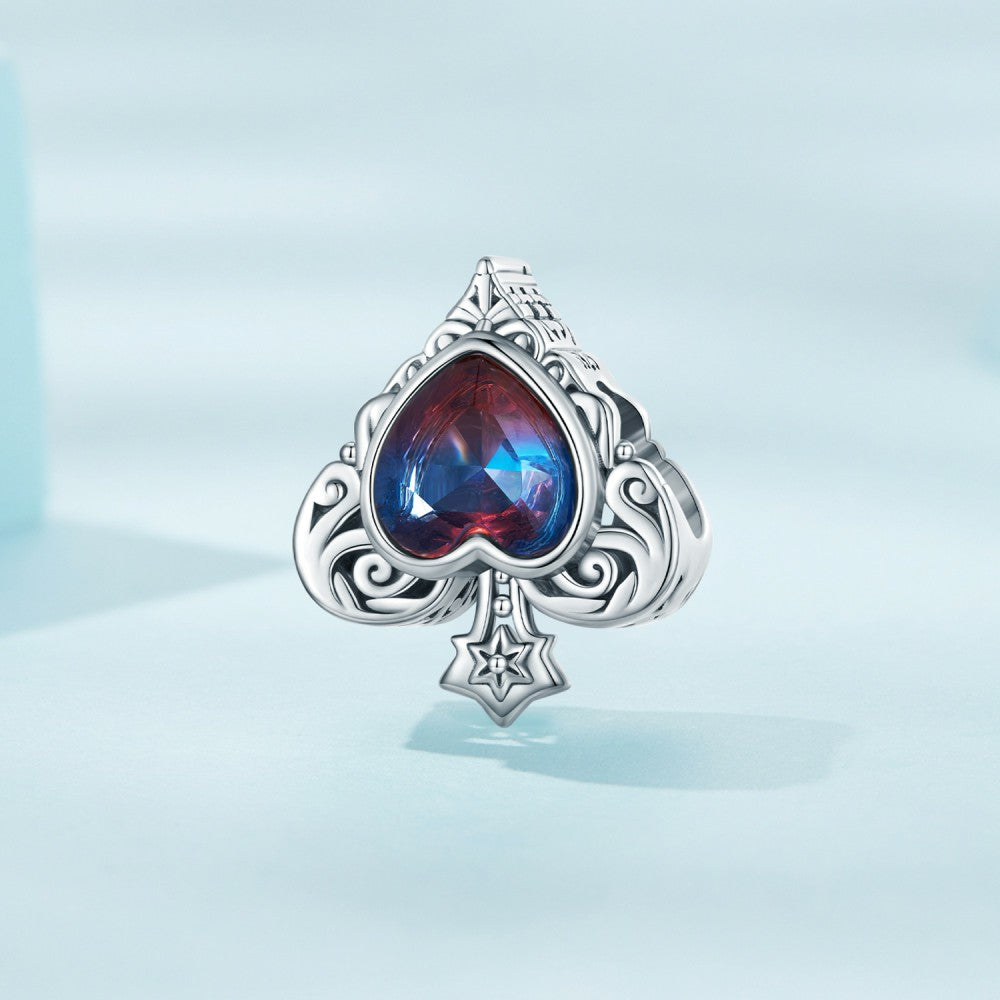 heart shaped spades gradient charm 925 sterling silver xs2131