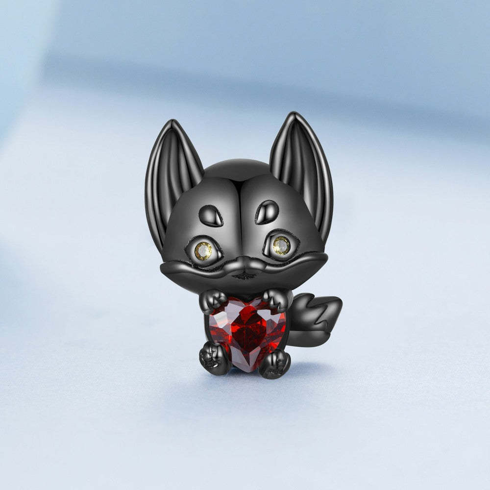 little fox black charm 925 sterling silver xs2137