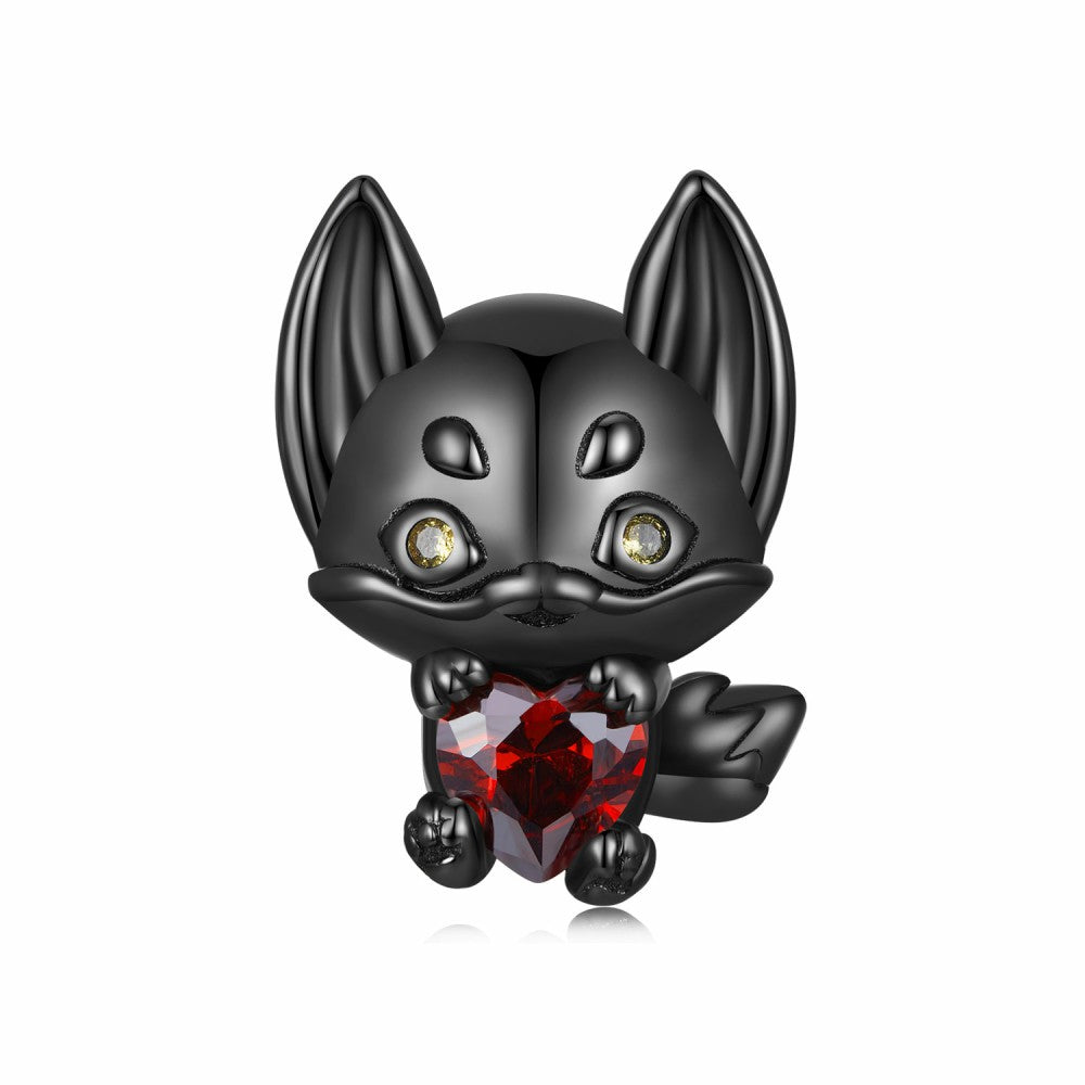 little fox black charm 925 sterling silver xs2137