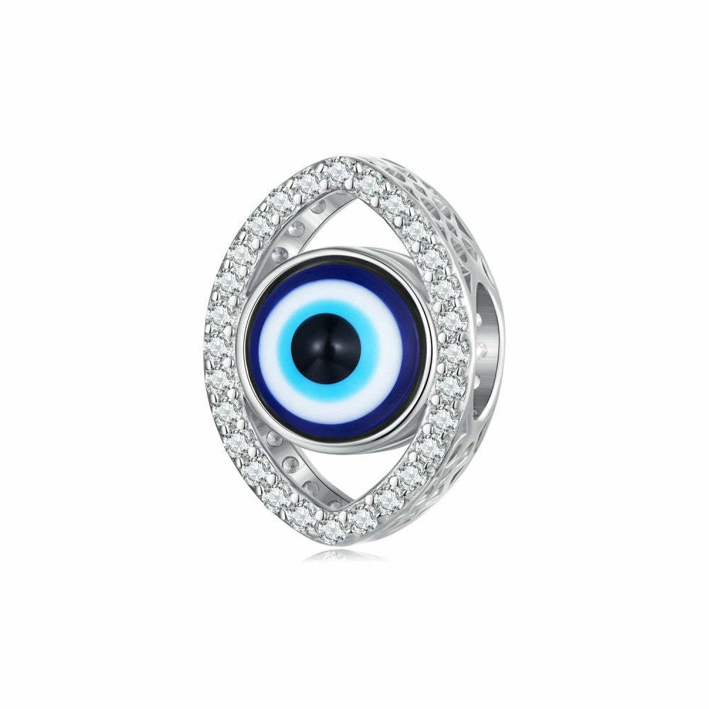 evil eye white zircon charm 925 sterling silver xs2138