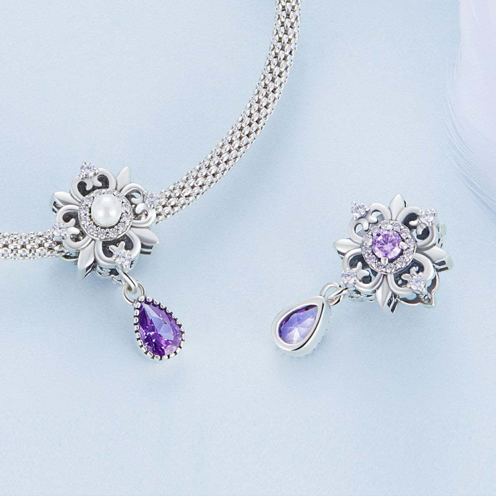 iris purple zircon charm 925 sterling silver xs2168