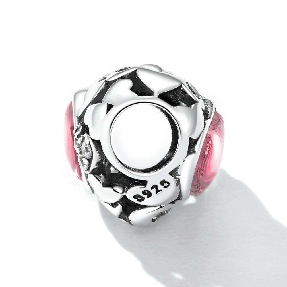 creative love pink charm 925 sterling silver xs2229