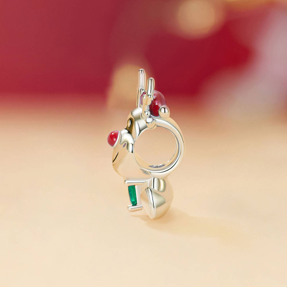Christmas Elk Charm Silver Christmas Gifts - soufeeluk