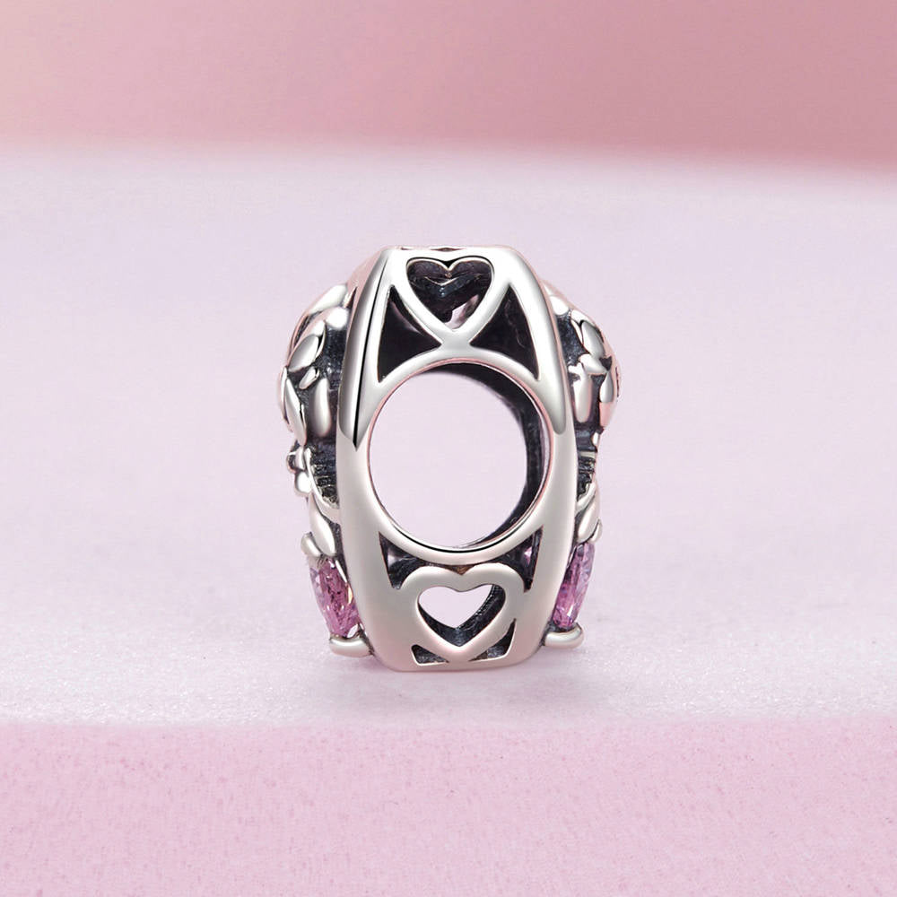 Little Boy and Girl Diamond Hearts Charm Silver Christmas Gifts - soufeeluk