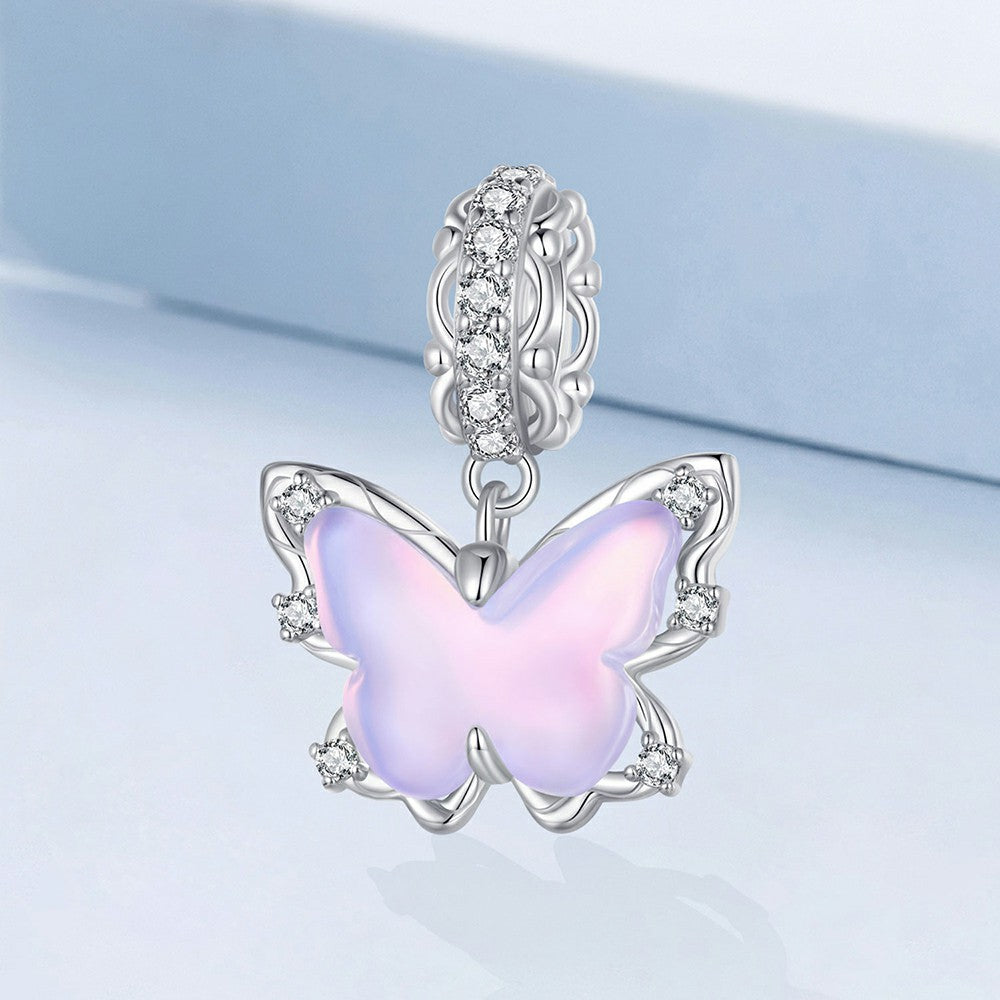 lace butterfly dangle charm 925 sterling silver yb2252