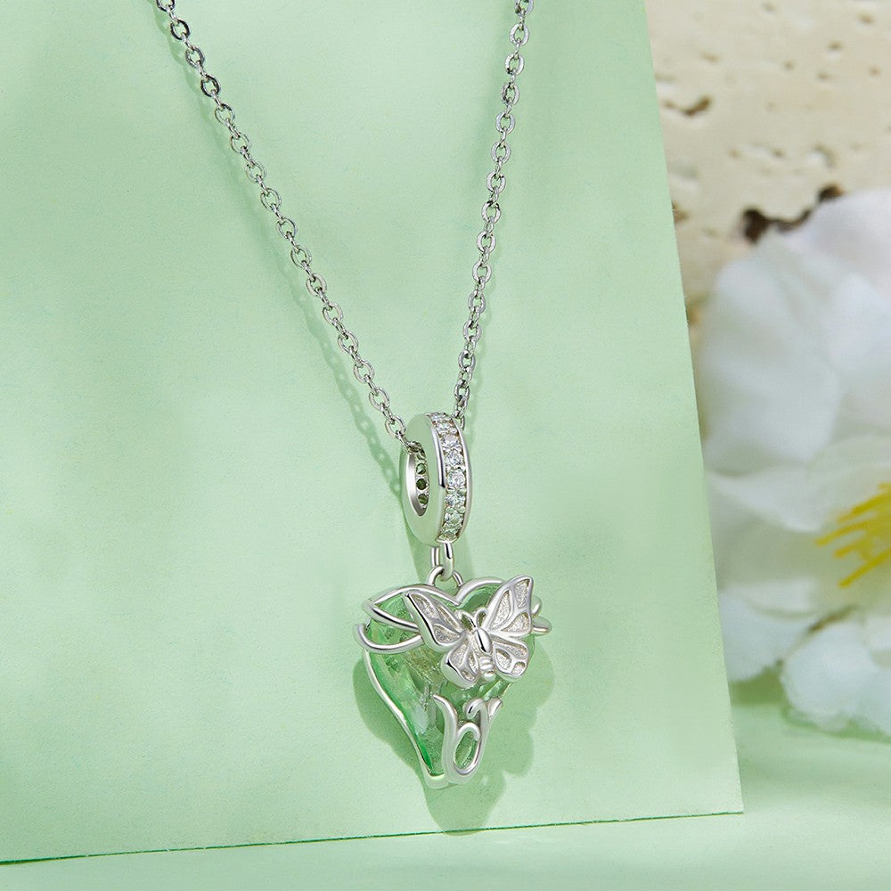 little flying butterfly dangle charm 925 sterling silver yb2271