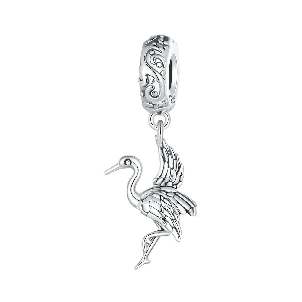 crane dangle charm 925 sterling silver yb2302
