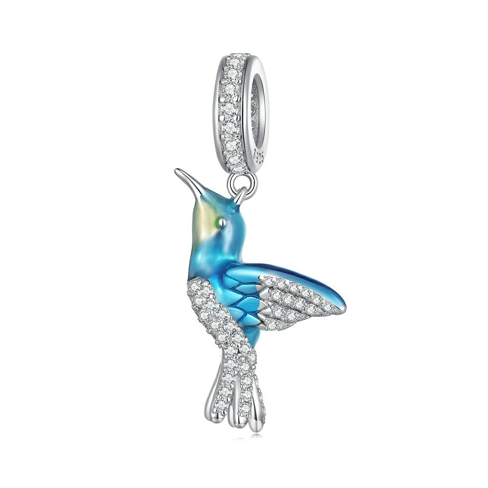 delicate kingfisher dangle charm 925 sterling silver yb2338