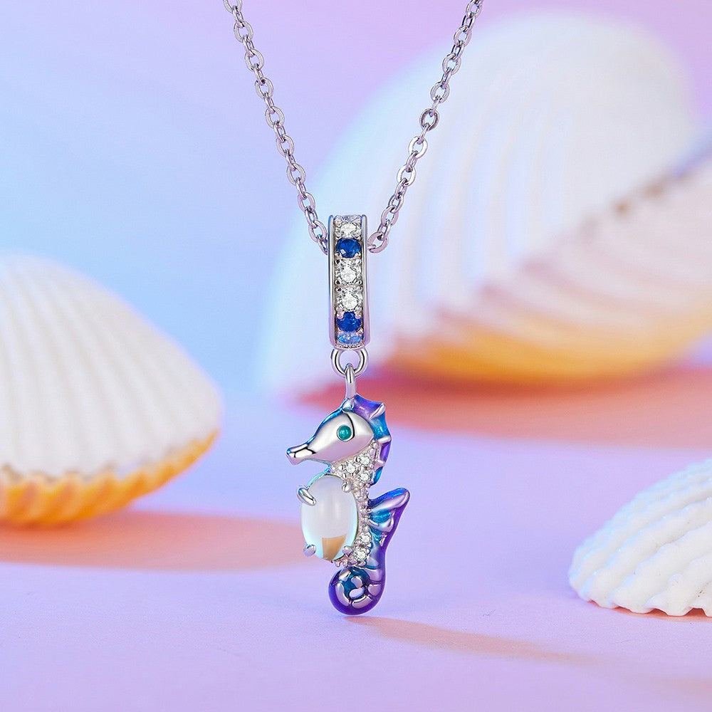 exquisite seahorse dangle charm 925 sterling silver yb2343