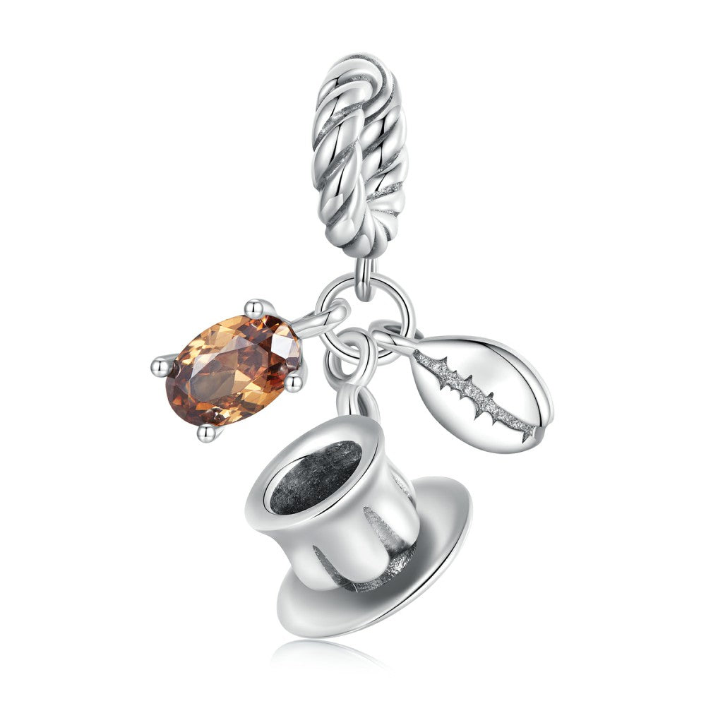 coffee dangle charm 925 sterling silver yb2378