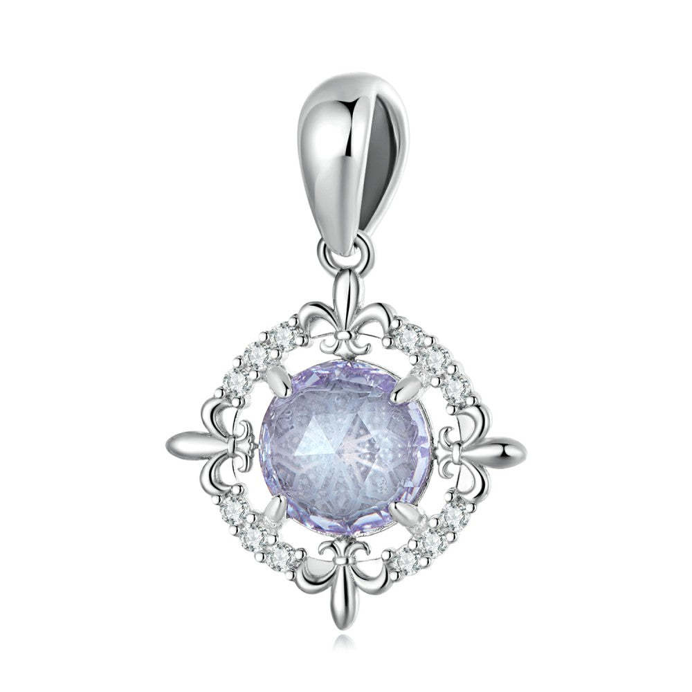 iris round dangle charm 925 sterling silver yb2476