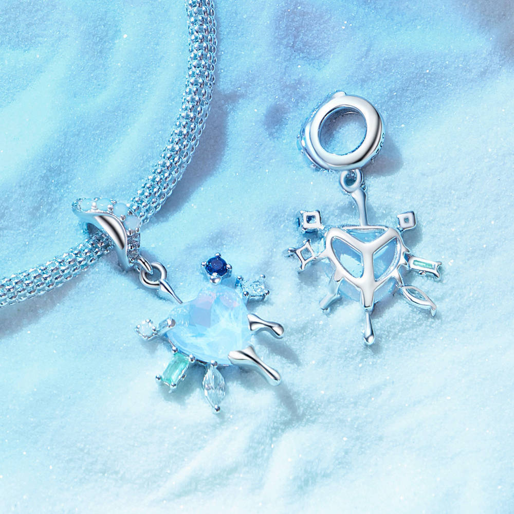 Love Snowflake Pendant Dangle Charm Silver Christmas Gifts - soufeeluk
