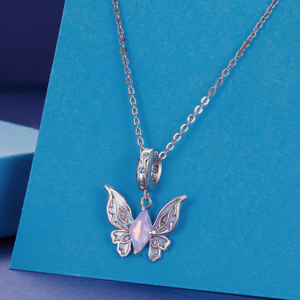 Magic Butterfly Pendant Dangle Charm Silver Christmas Gifts - soufeeluk