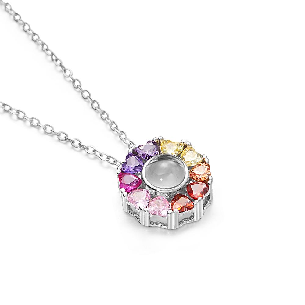 925 Sterling Silver Projection Photo Love Necklace Personalised Projective Pendant Gift for Her - soufeeluk
