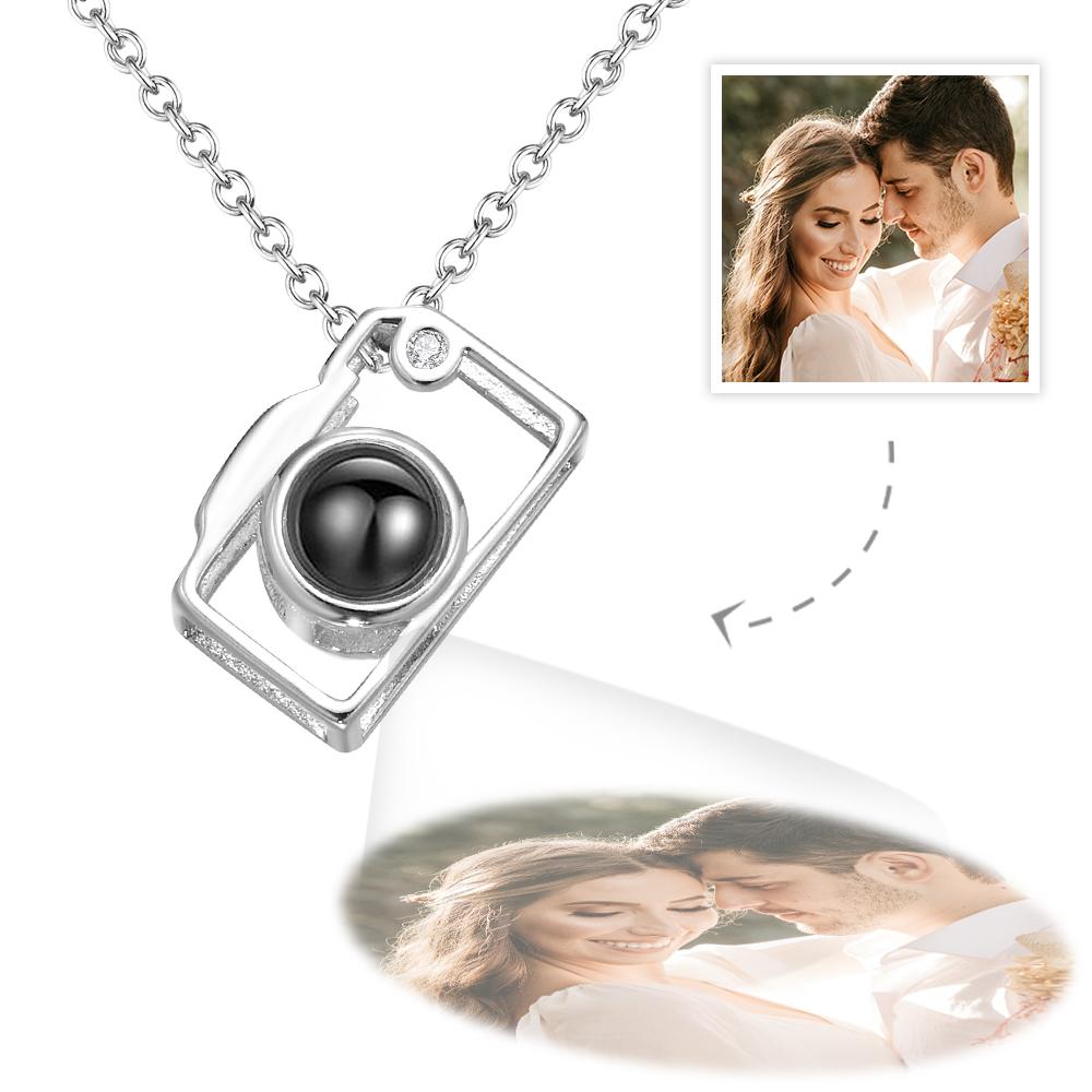 Custom Photo Necklace Projection Creative Camera Shape Gifts Anniversary Gifts for Her - soufeeluk