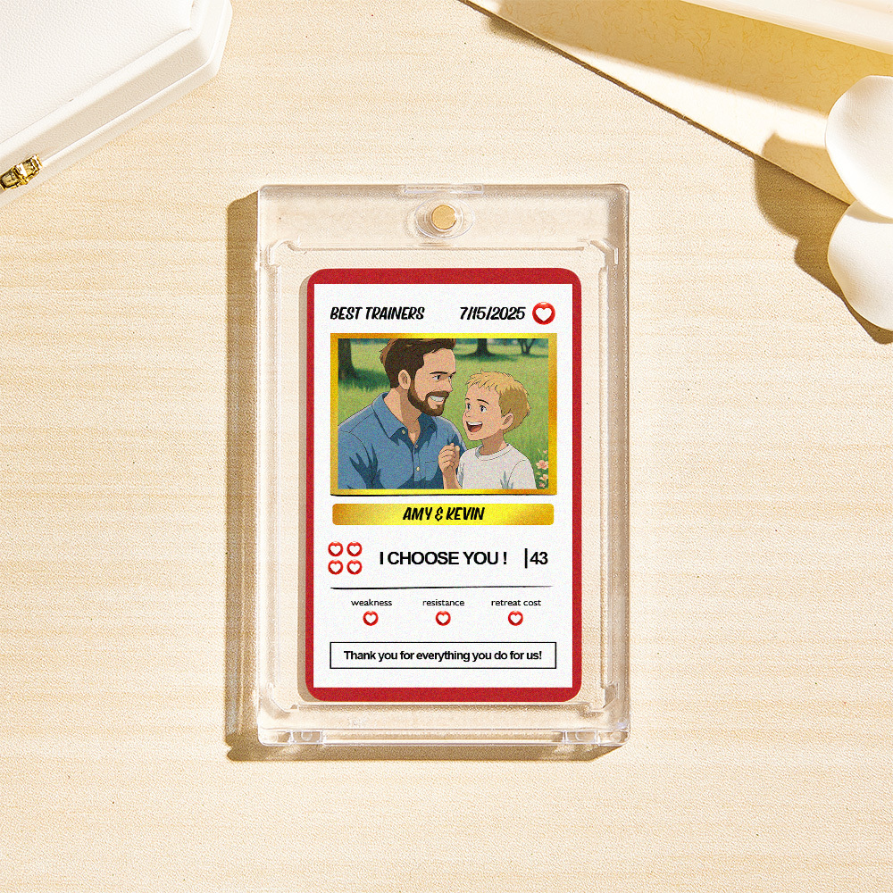 Personalized Poke Card Custom Photo and Text Father's Day Gifts - soufeeluk