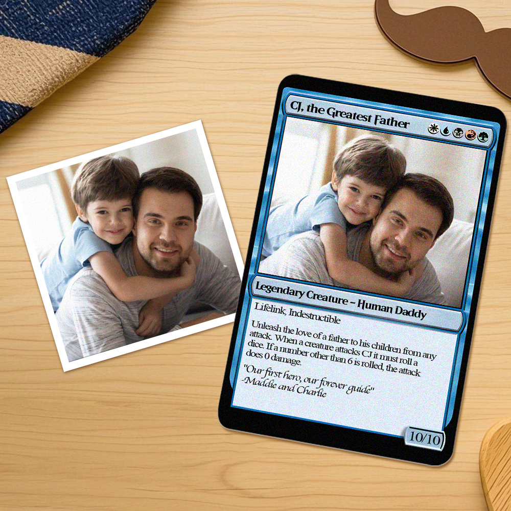 Custom Poke Card for Dad Personalized Photo and Text Gift for Father - soufeeluk