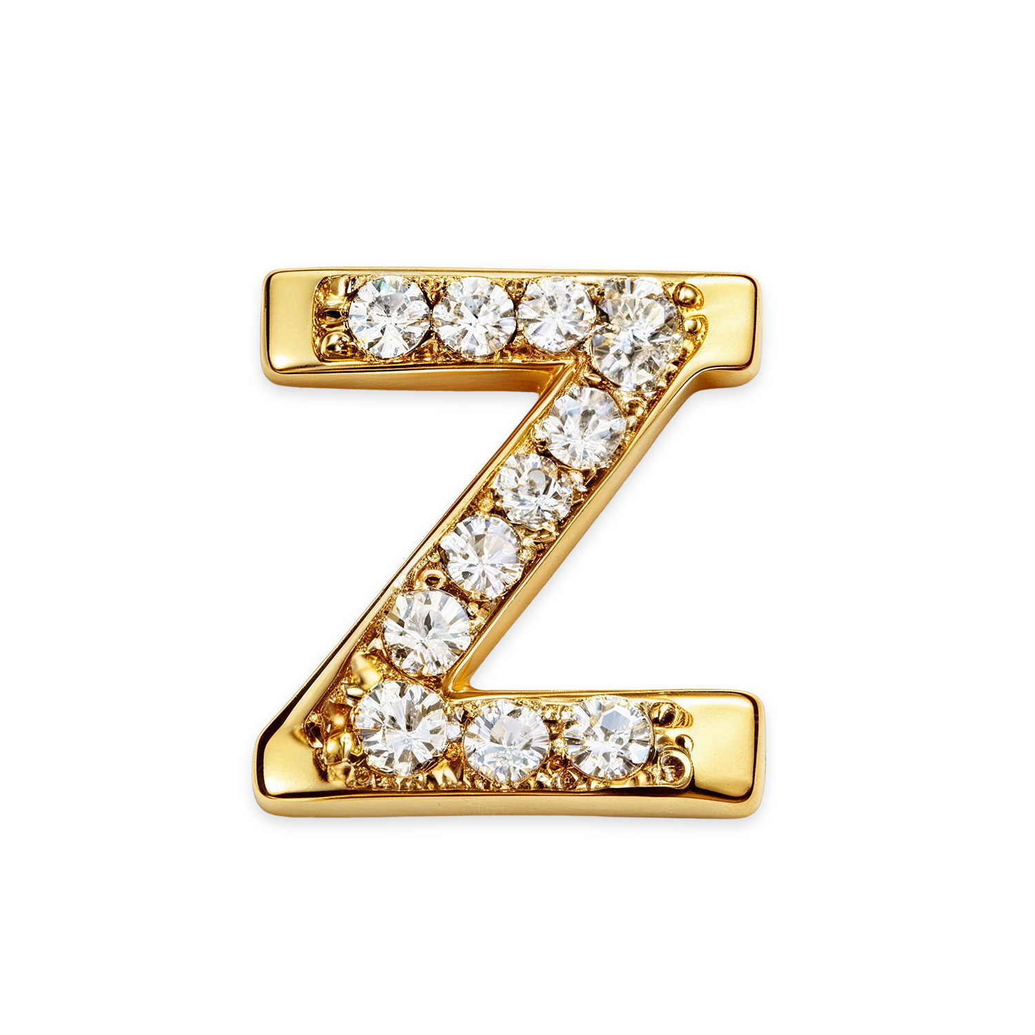 Letter With Diamond Z Charm - Gold - soufeeluk